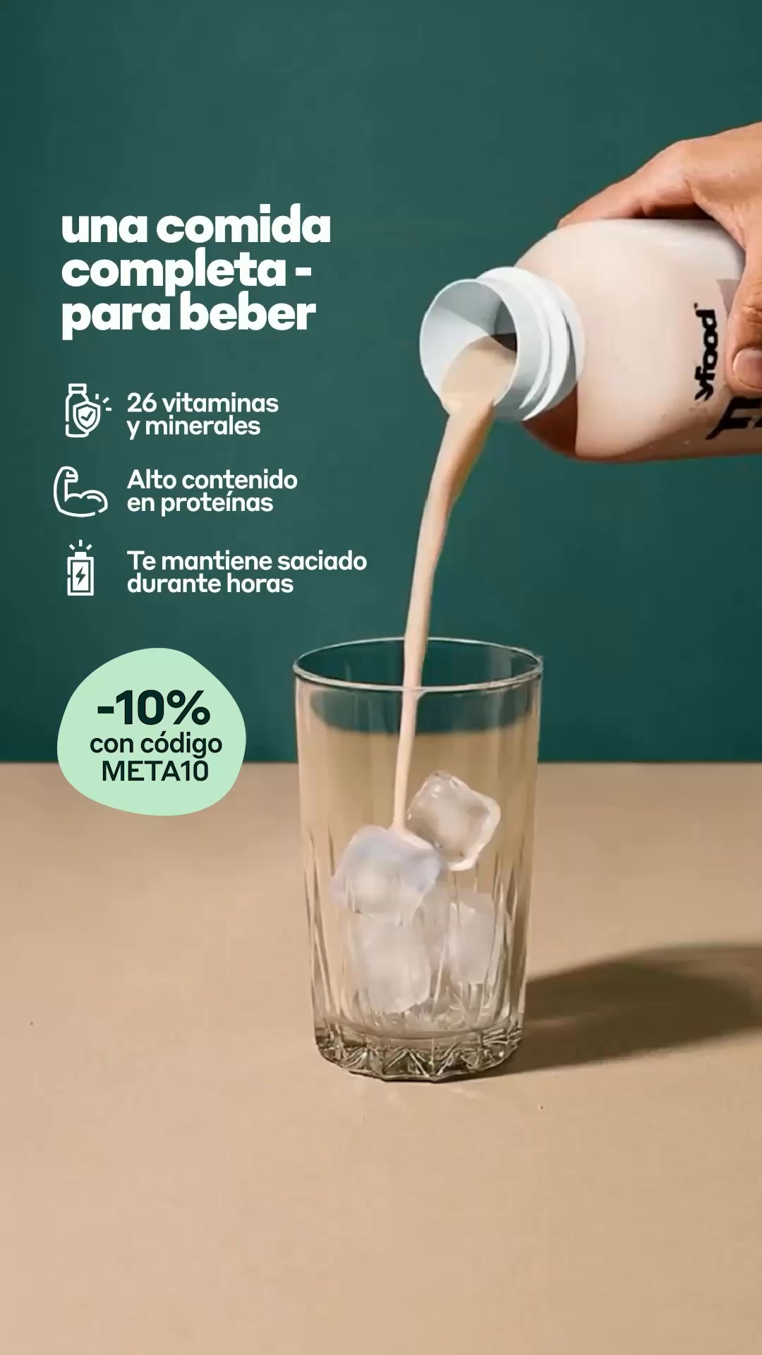 yfood Facebook ad: -10% con código META10