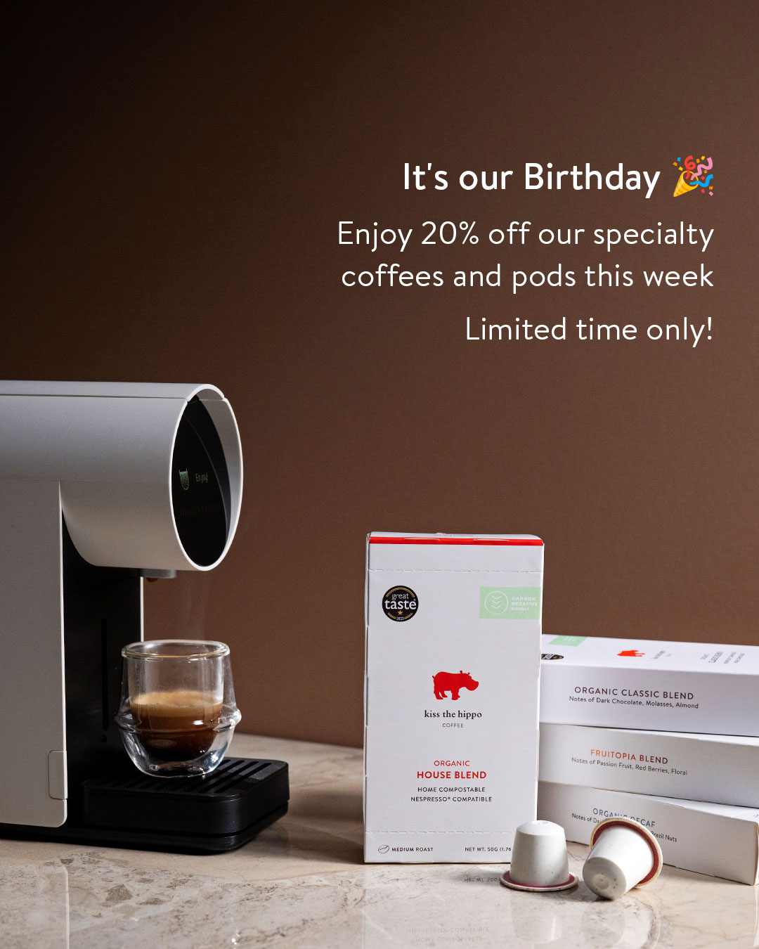 Kiss the Hippo Coffee Facebook ad