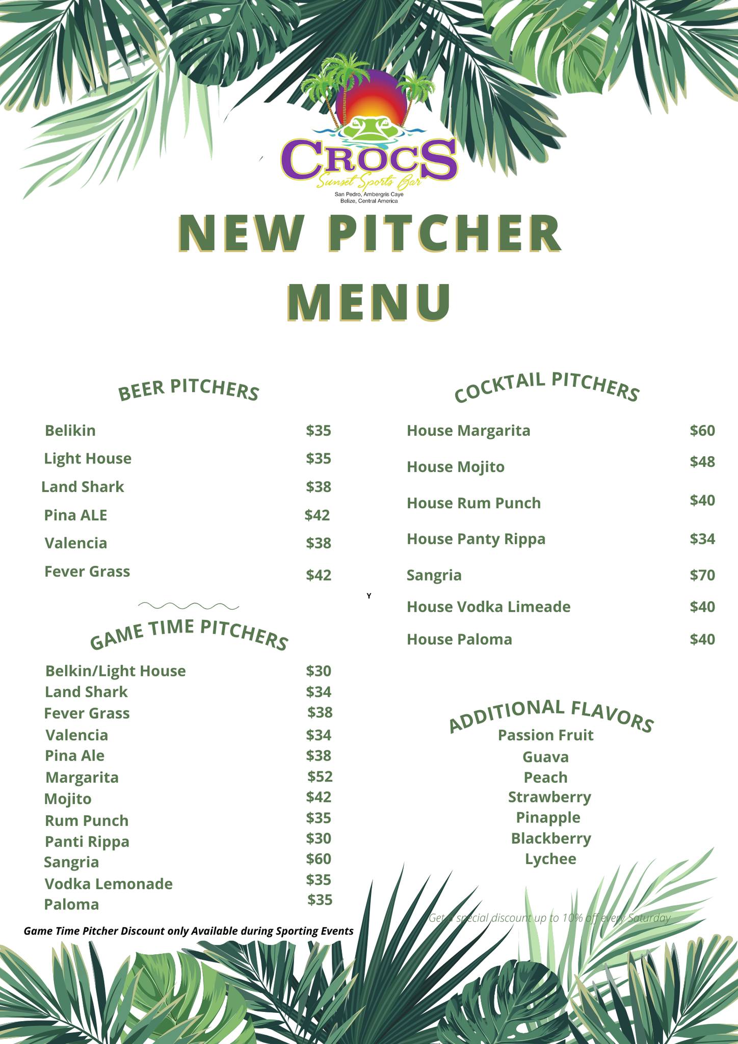Crocs Sunset Sports Bar Facebook ad: Crocs Sunset Sports Bar has now introduced PITCHERS!