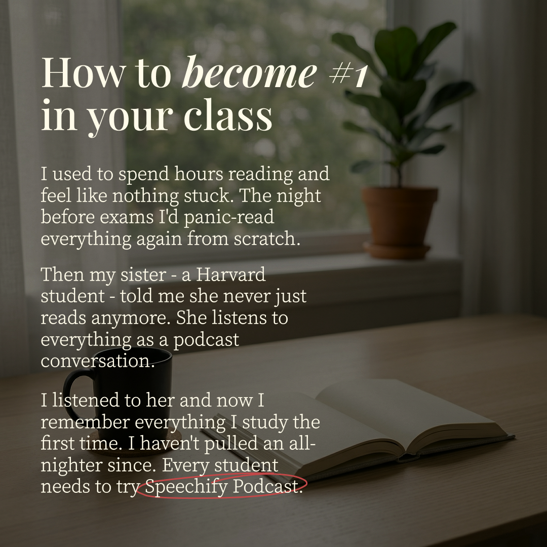 Speechify Facebook ad