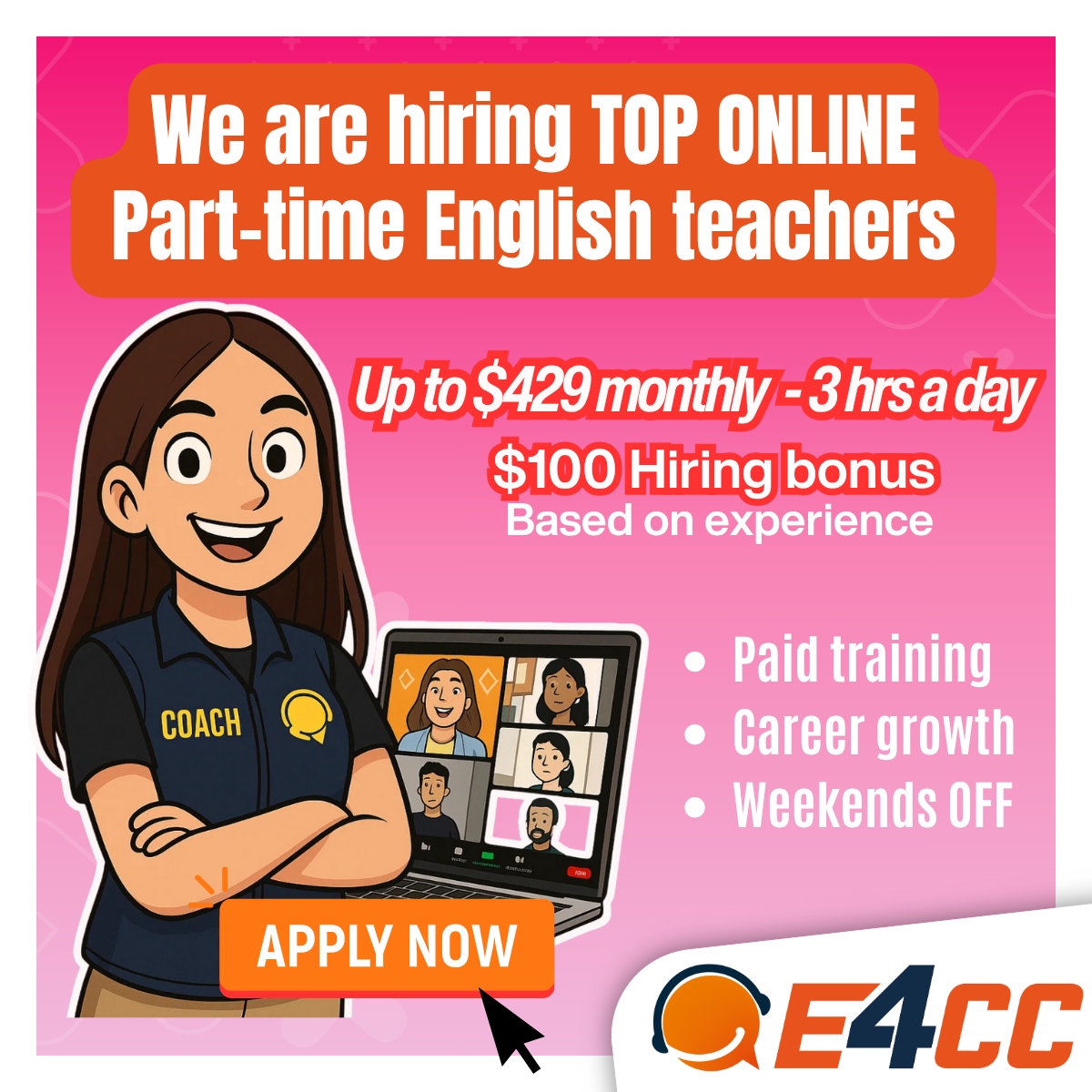 English Teaching Jobs for Call centers Facebook ad