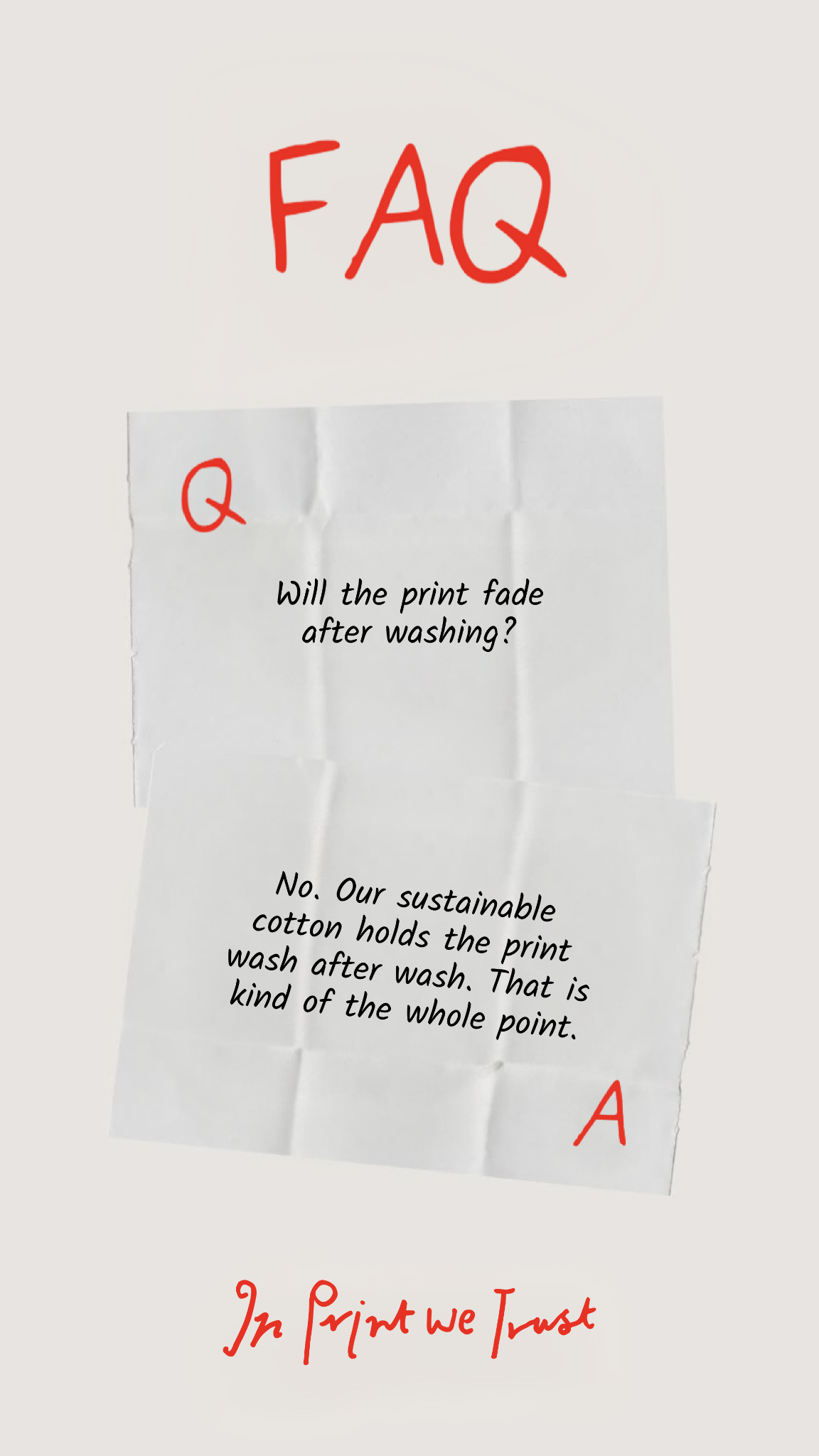 In Print We Trust Facebook ad: Just Restocked After 4 Months