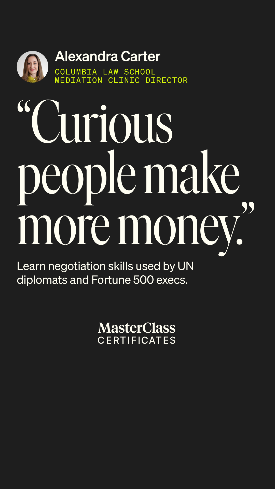MasterClass Facebook ad