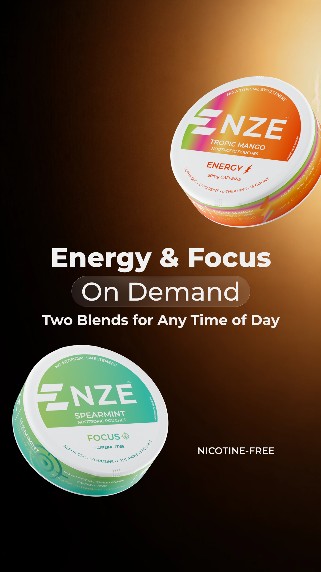 NZE Facebook ad: Pouches With Natural Ingredients