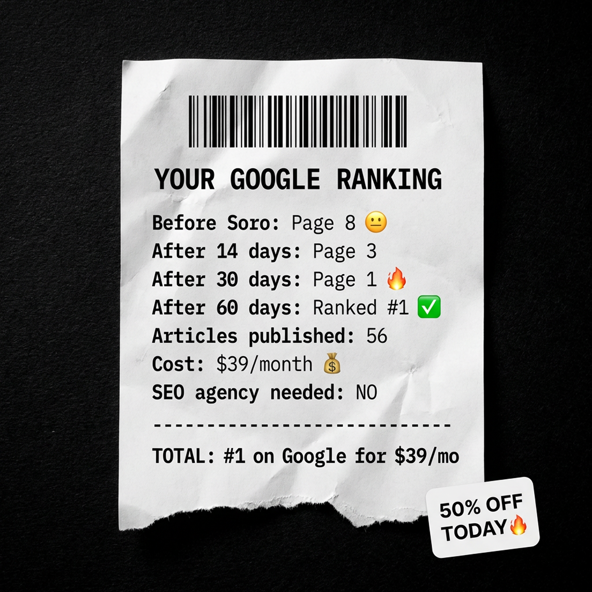 Soro SEO Facebook ad
