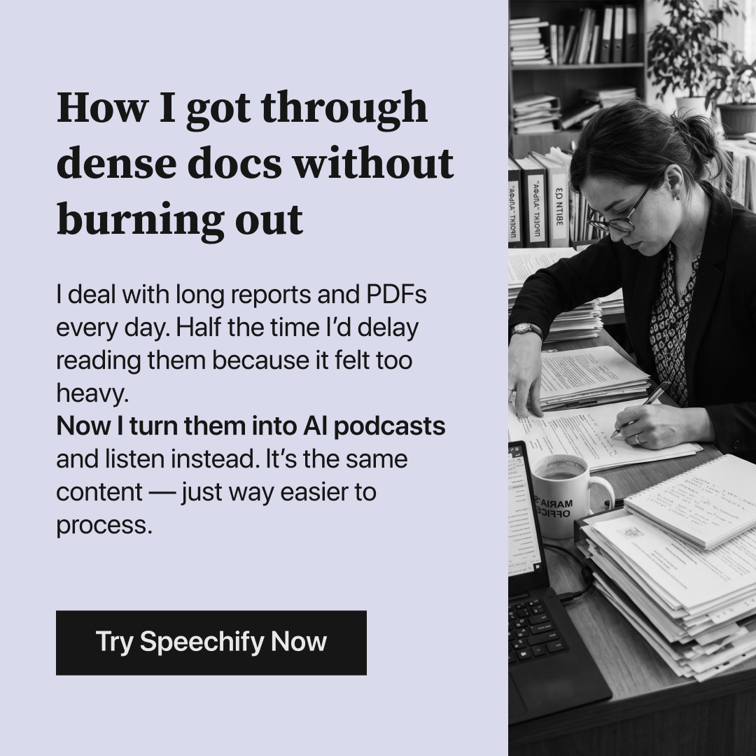 Speechify Facebook ad