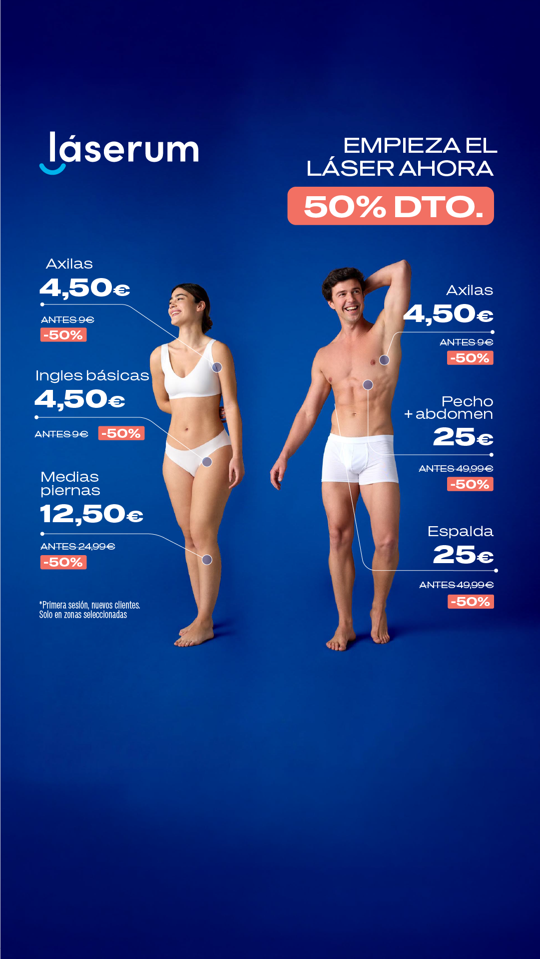 Láserum Facebook ad: Tu primera sesión al 50%