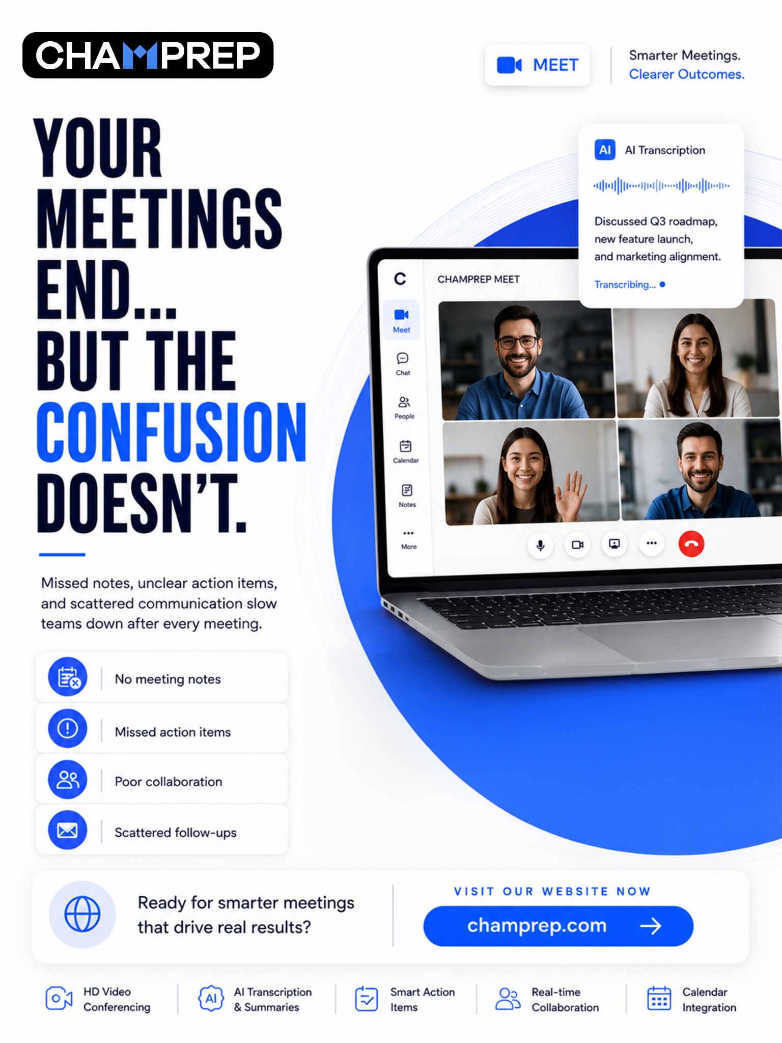 ChamPrep Facebook ad: Meetings Built For Modern Teams