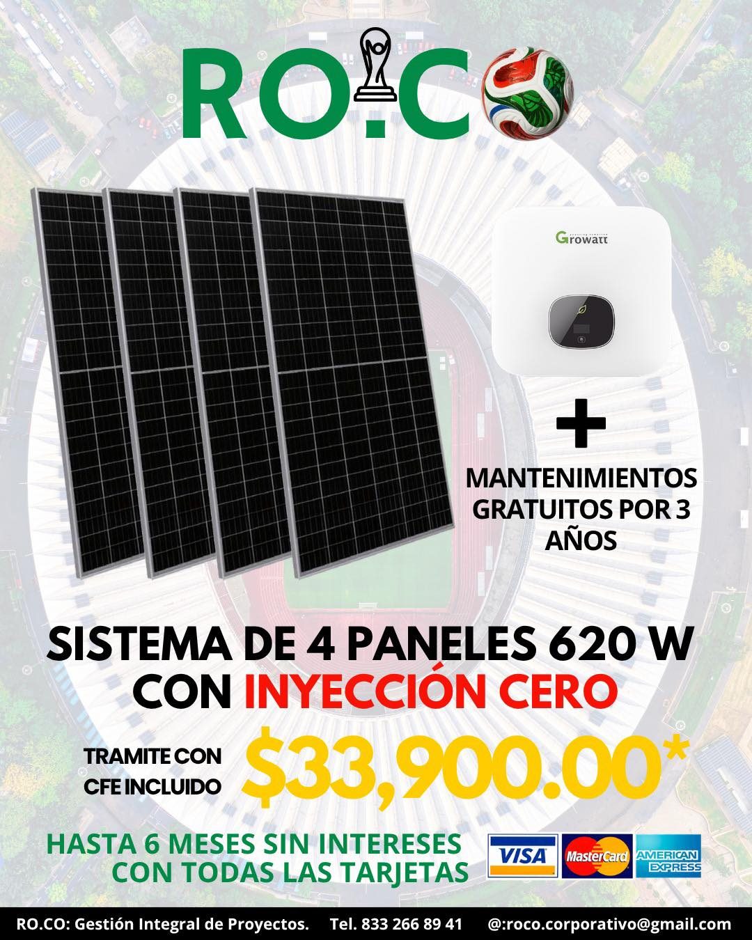 RO.CO: Distribuidora Solar y Eléctrica. Facebook ad: ¡Más sol, más ahorro, más pasión!