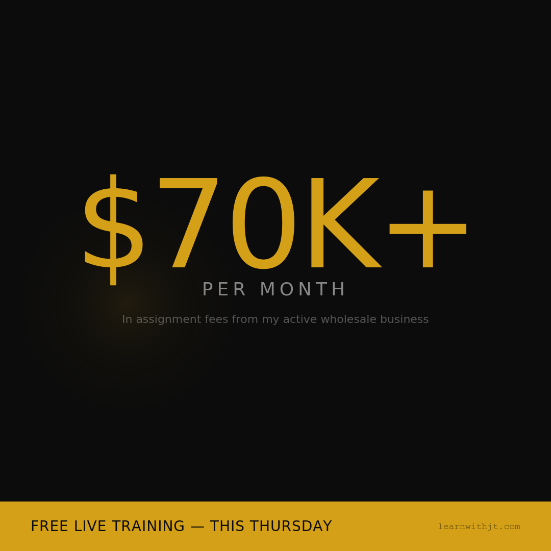 JT Sudderth Facebook ad: The 5 Step System Behind $15M in Wholesale Deals. Free…