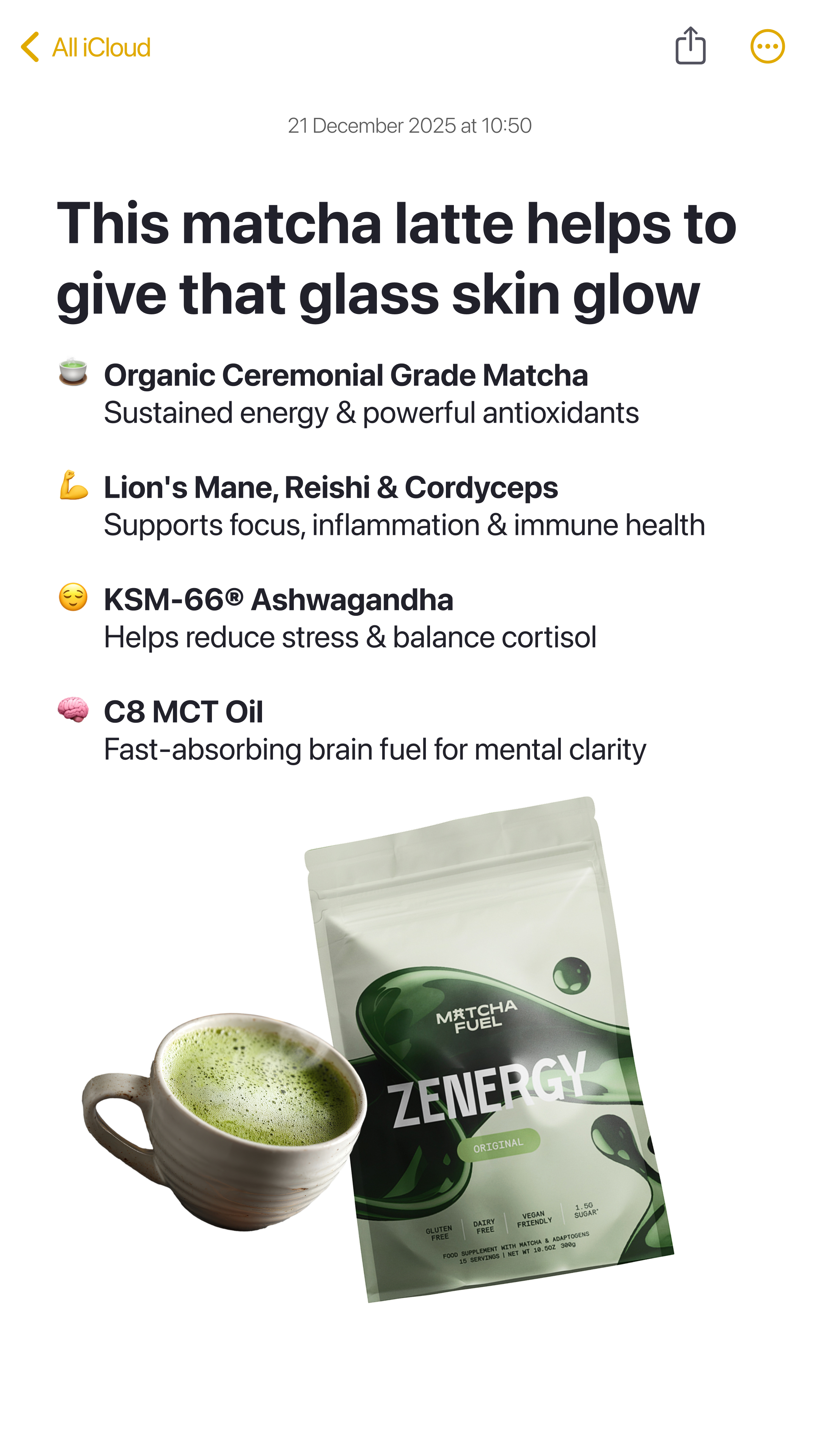 Matcha Fuel Facebook ad