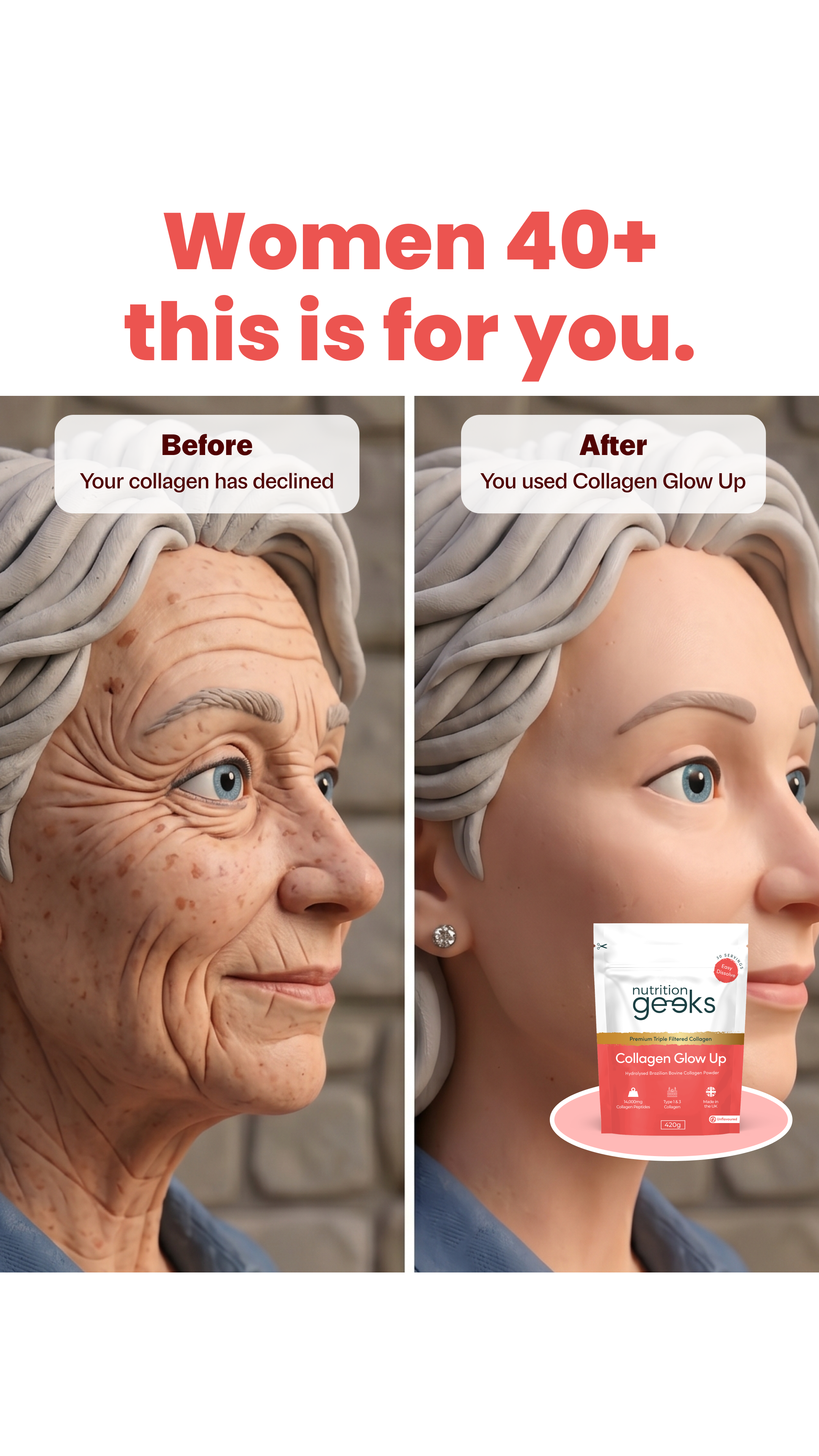 Radiant Over 40 Facebook ad