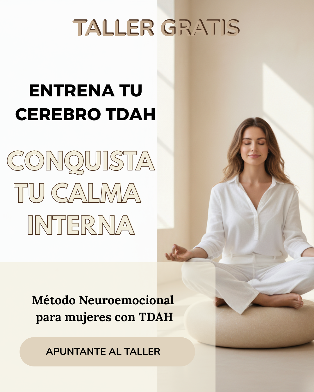 Club Mujer TDAH Facebook ad: Calma tu mente TDAH desde el autocuidado