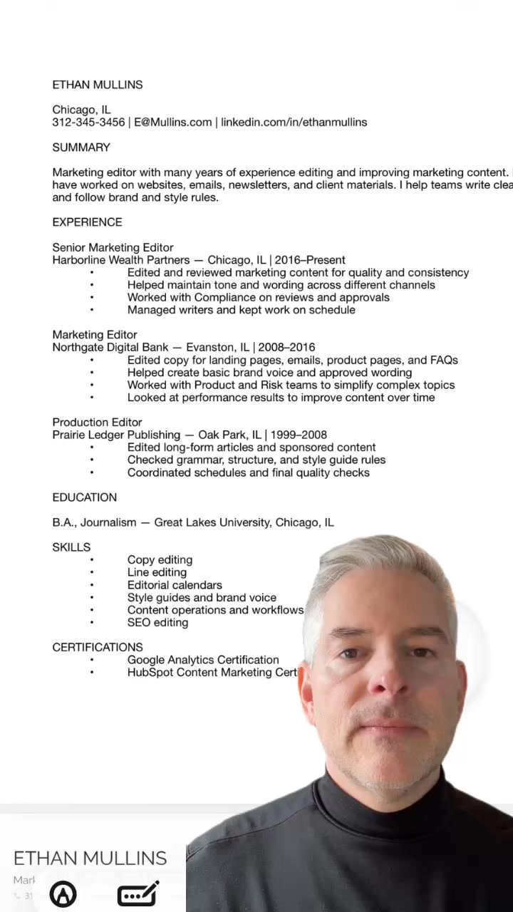 Enhancv Facebook ad: Find a job faster, despite the crazy job market