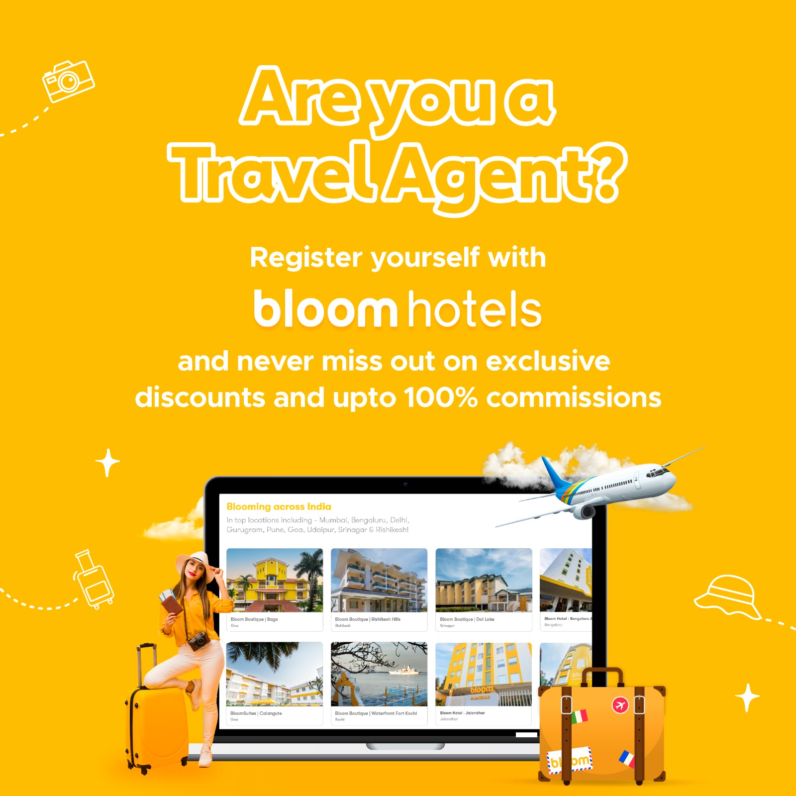 Bloom Hotels Facebook ad from Jul 29, 2025