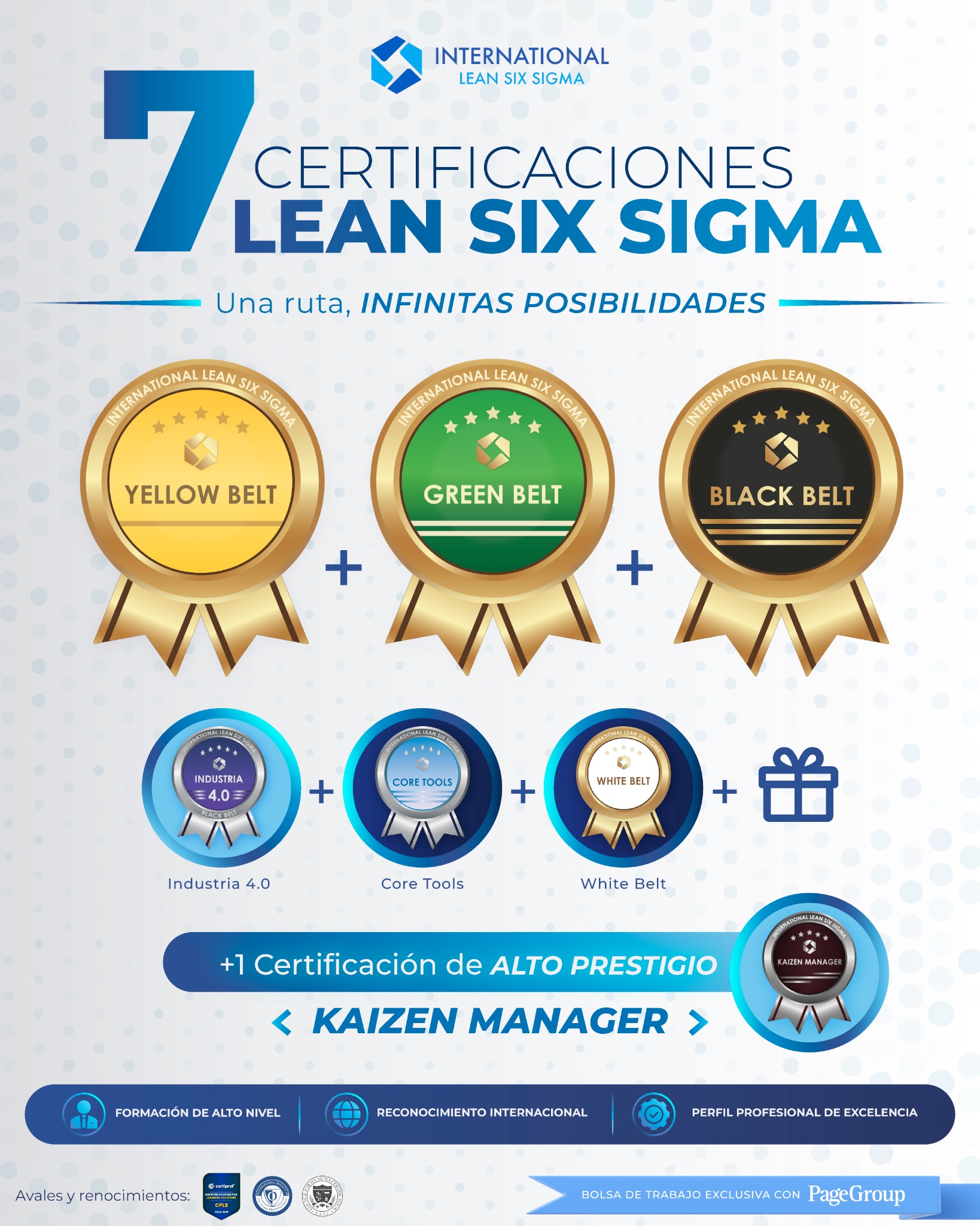 International Lean Six Sigma Facebook ad: Lean Six Sigma con certificaciones que nadie más ofrece