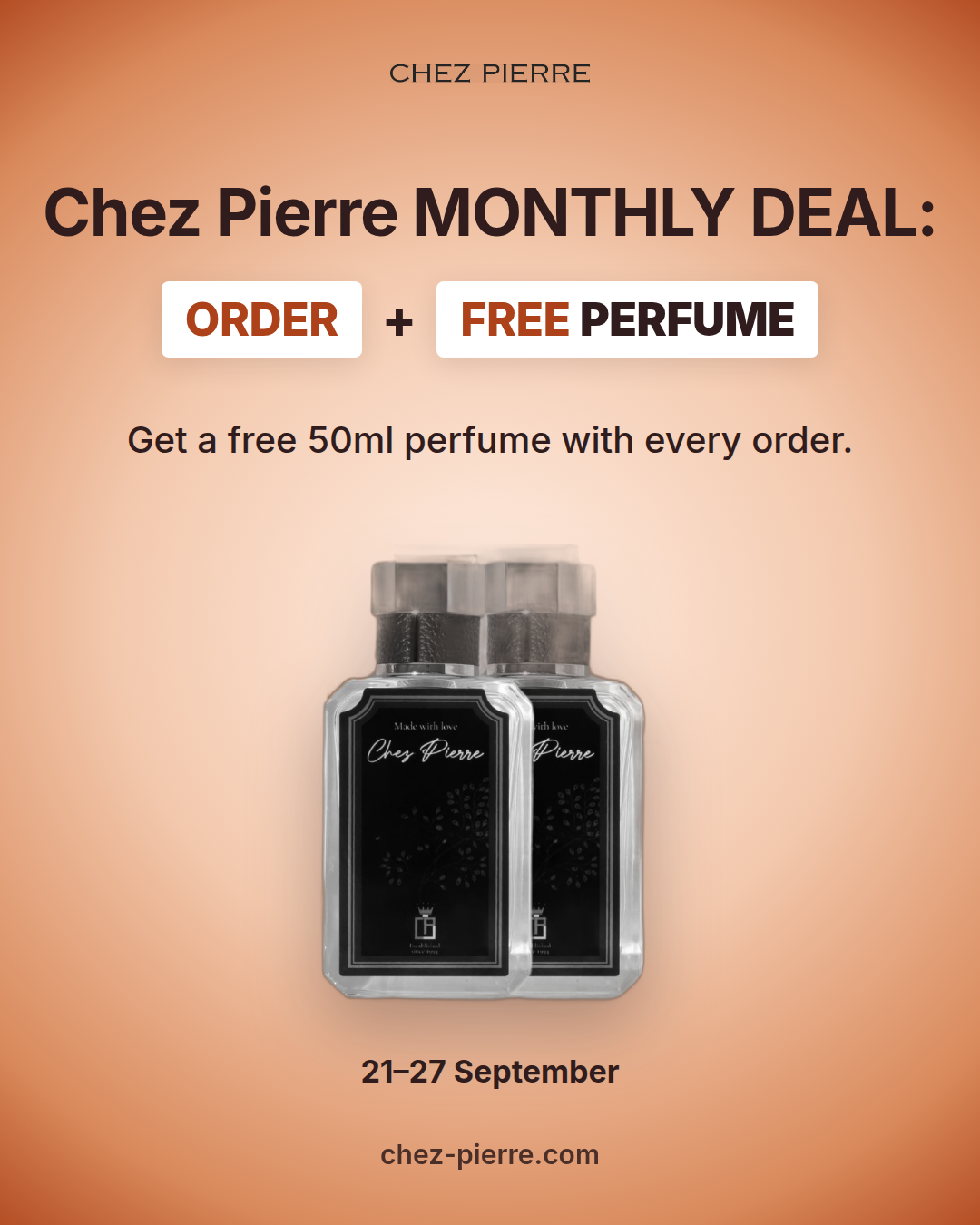 Chez Pierre Facebook ad: Made in France | Risk free purchase | 8h+ lasting!