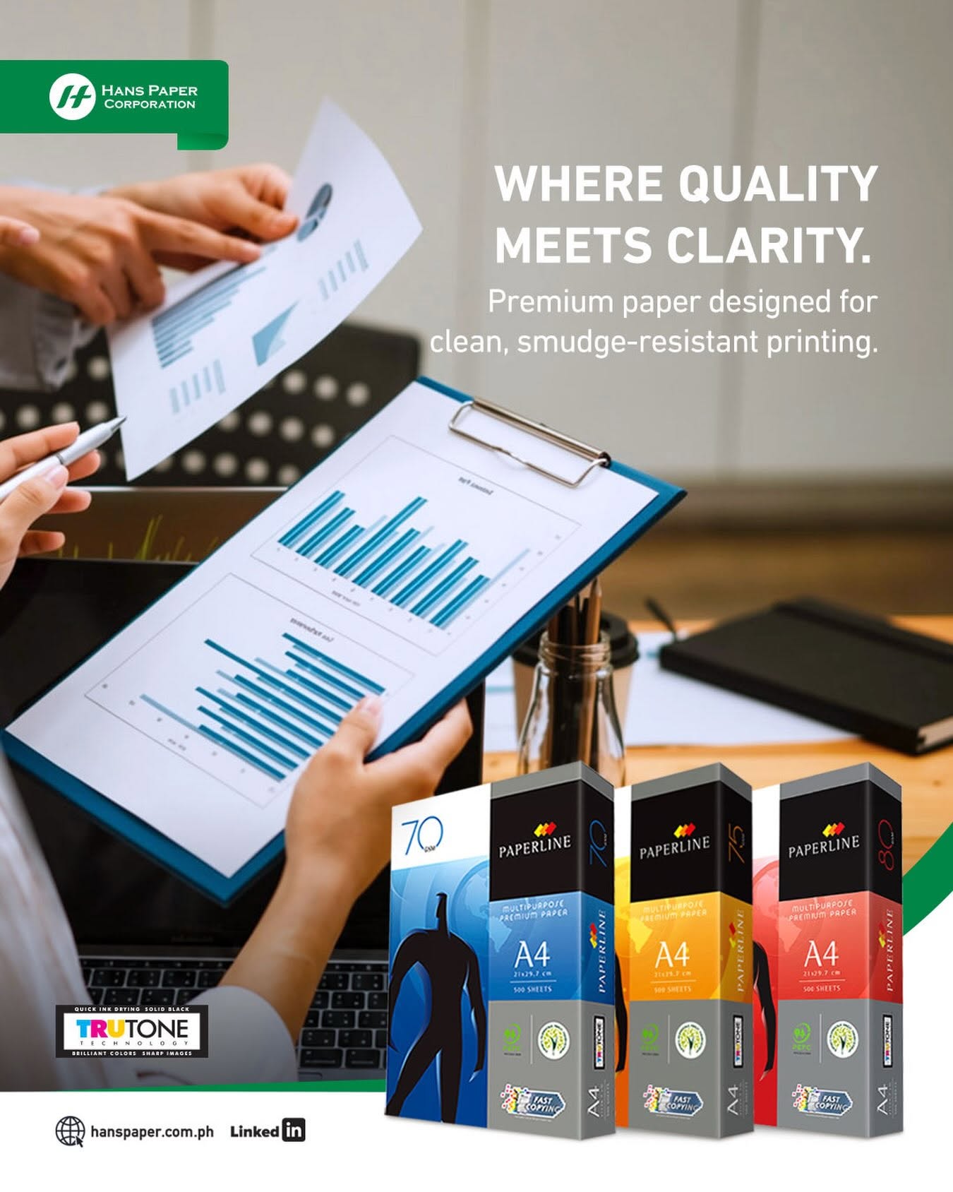 Hans Paper Corporation Facebook ad: Quality Paper for Every Business