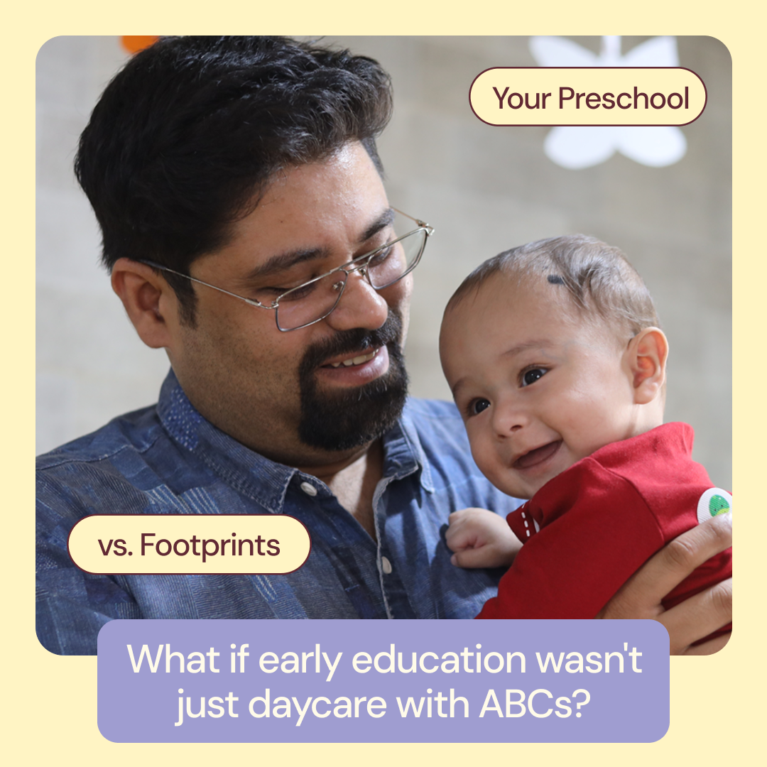 Footprints Preschool and Daycare Facebook ad: If early education isn't teaching children to think…