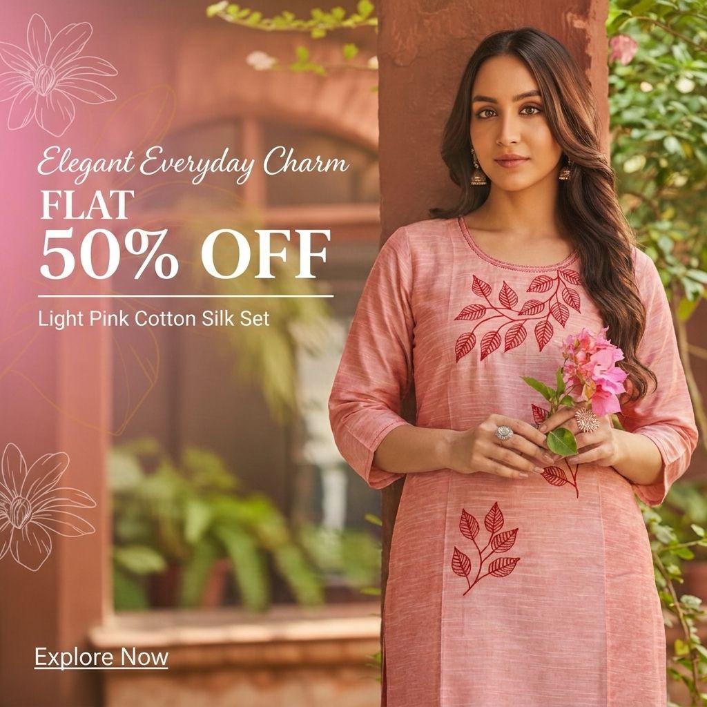 Sakta.com Facebook ad: Elegant Co-ord Set in Linen Cotton