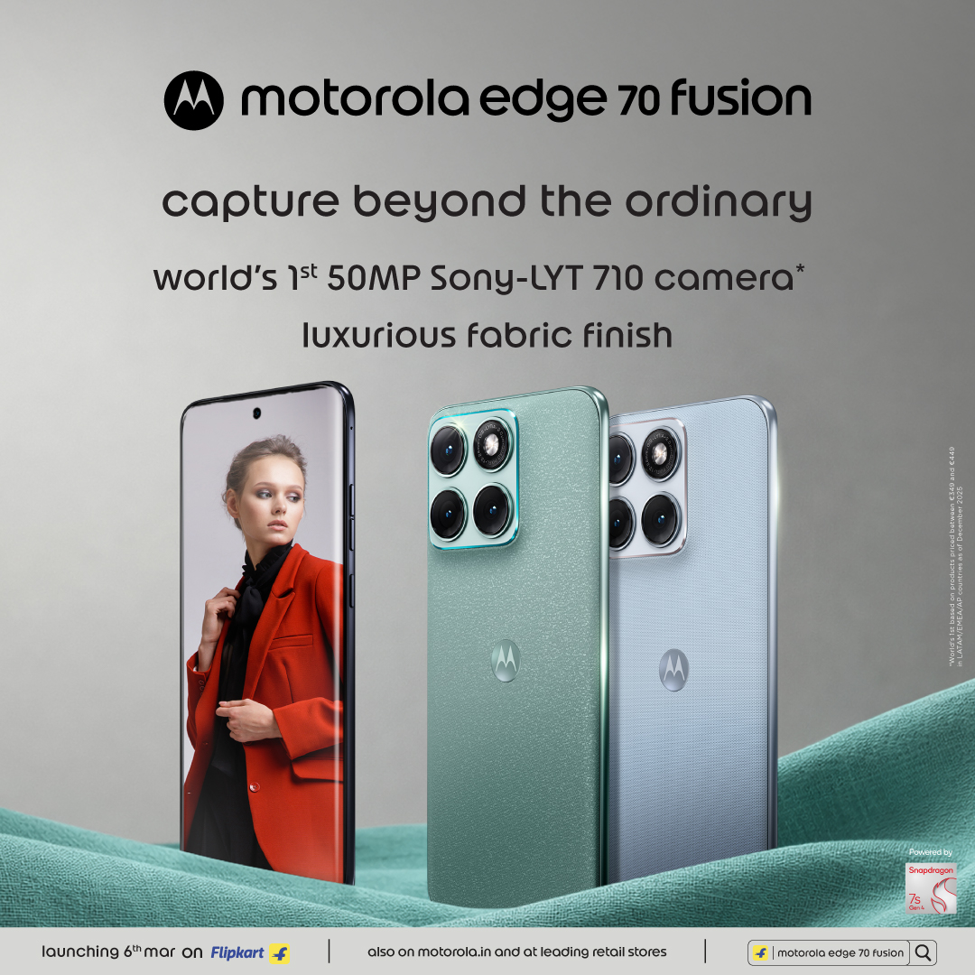 Motorola Facebook ad: Motorola Edge 70 Fusion | Launching 6th Mar