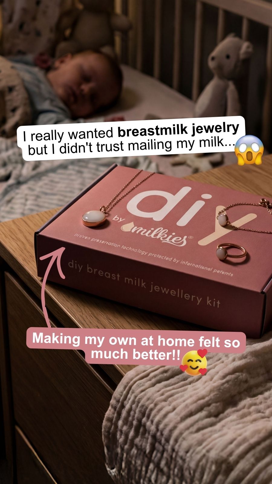 DIY by Milkies Breast Milk Jewellery Kit Facebook ad