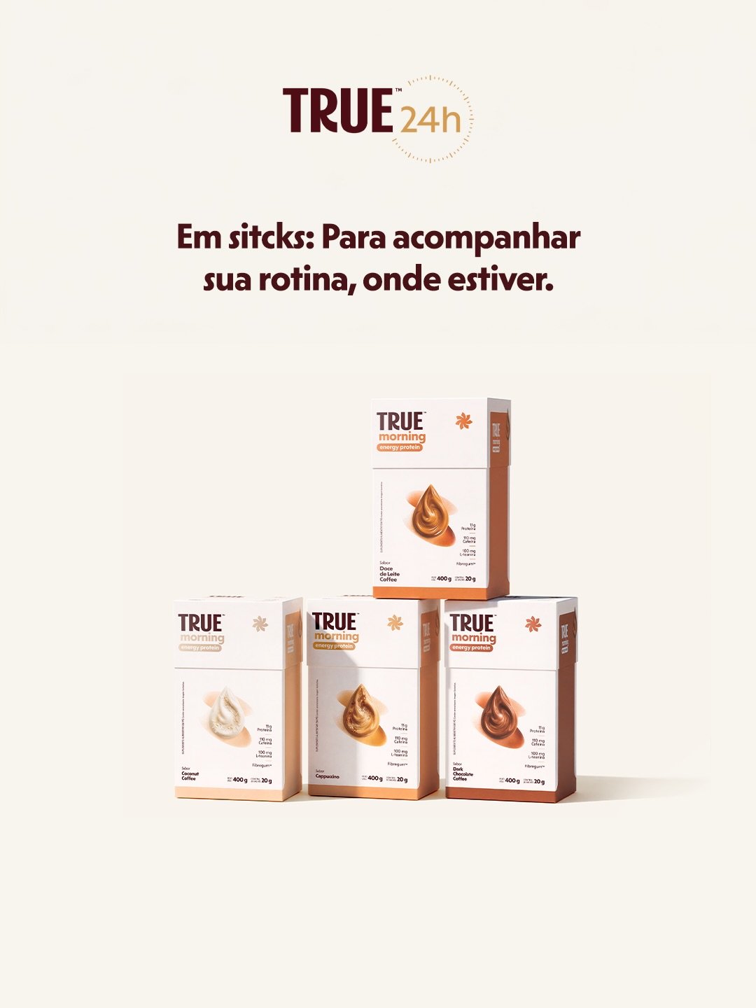 True - Viva de verdade Facebook ad: True Morning Energy Protein Dark Chocolate Coffee Caixa c/…