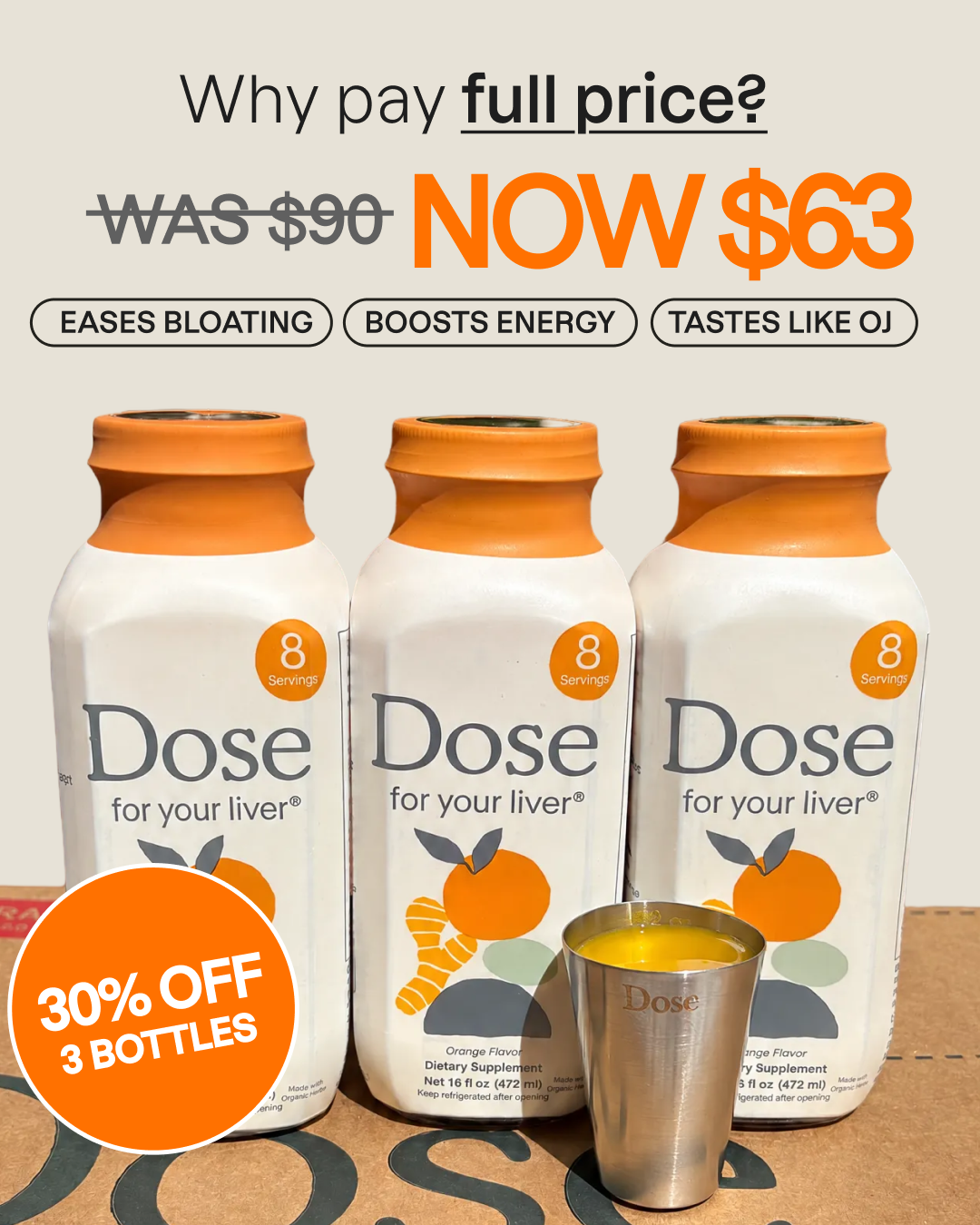 Dose Facebook ad: 30% Off + Exclusive Gifts