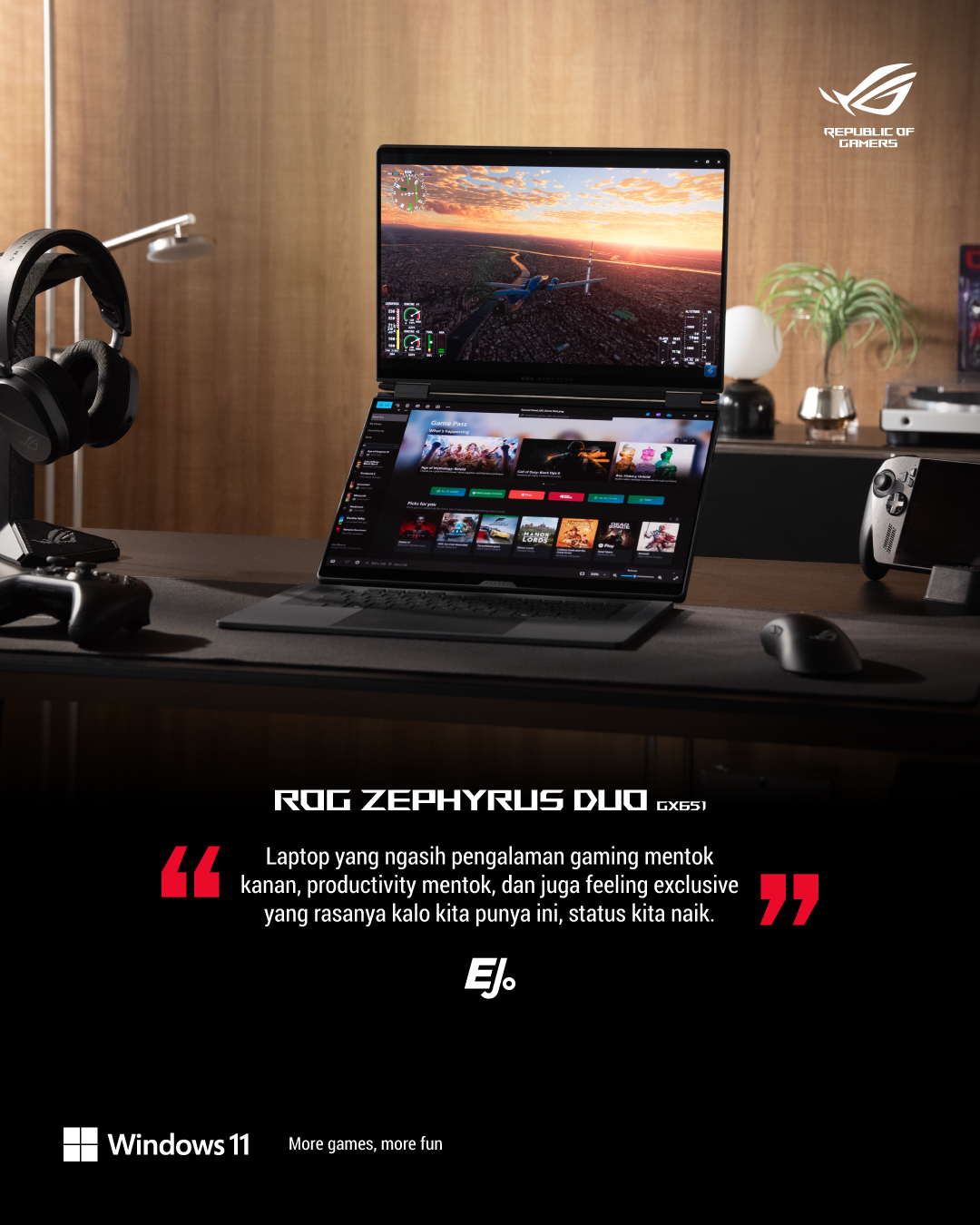 ASUS Republic of Gamers Facebook ad: Enrico Mengakui: ROG Zephyrus Duo, Inovasi yang…