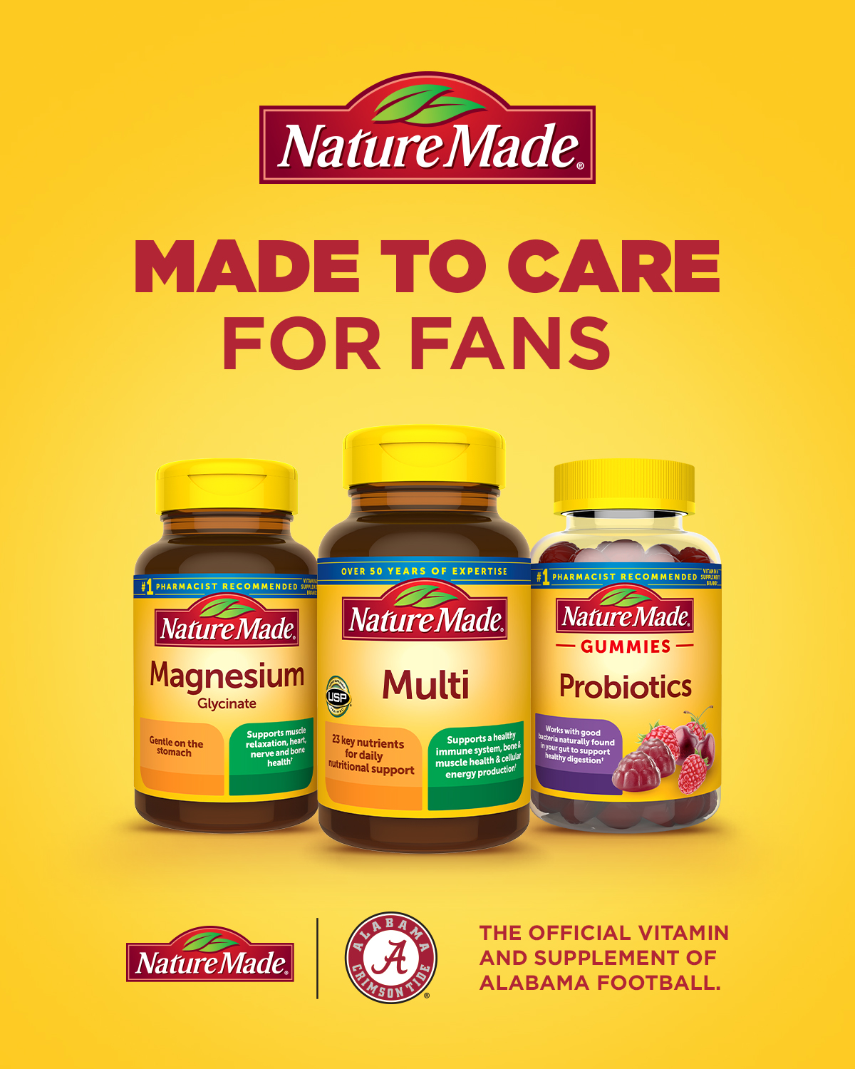Nature Made Facebook ad: Made to Care for Fans