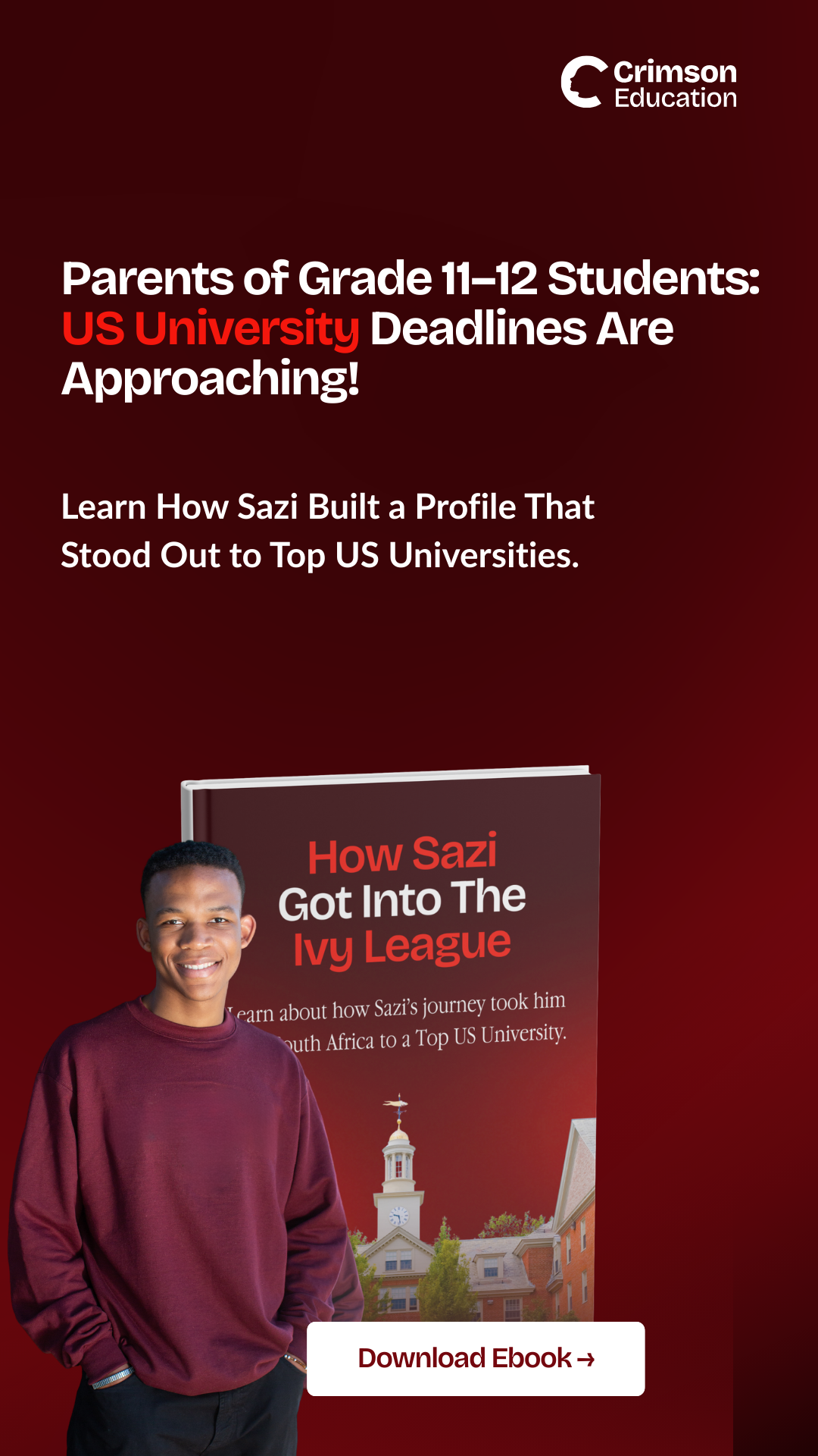 Crimson Education Facebook ad