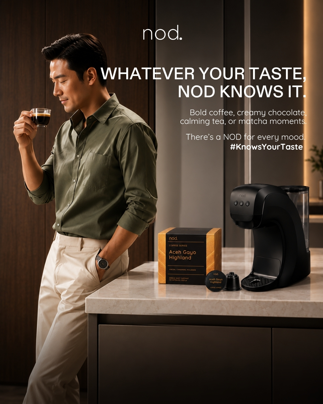 Why-nod Facebook ad: Not Just a Coffee Machine. Meet NOD.
