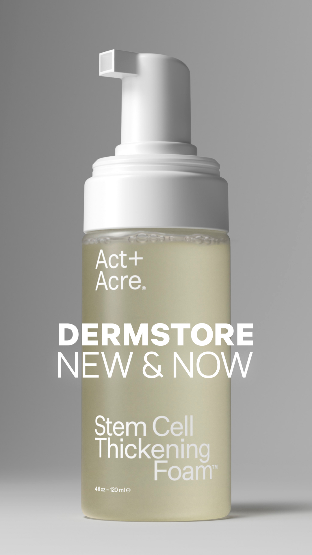 Dermstore Facebook ad: Shop the New Act+Acre Stem Cell Thickening Foam
