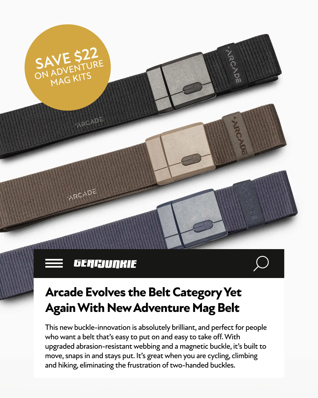 Arcade Belts Facebook ad