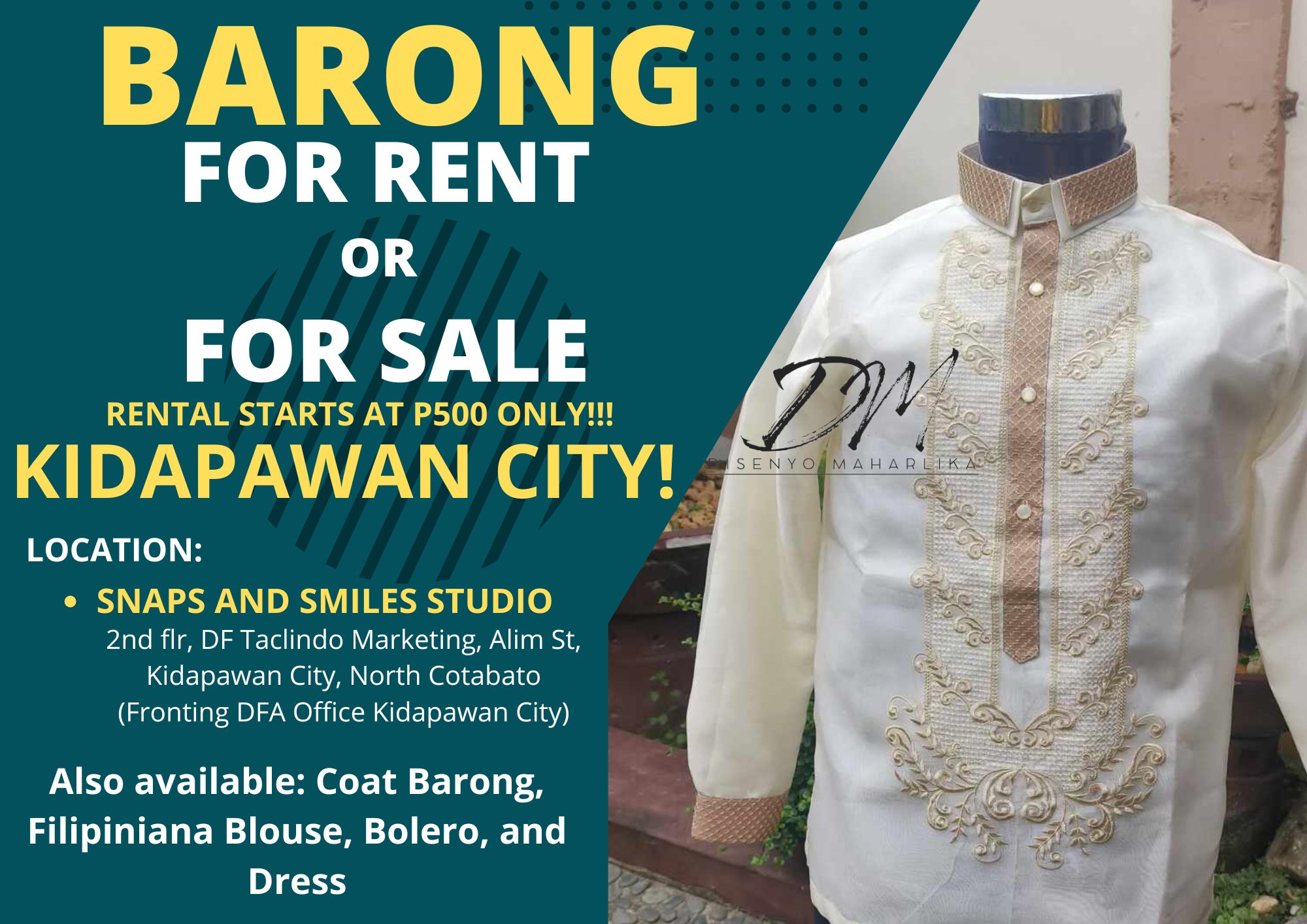 DM Barong and Filipiniana - Kidapawan Facebook ad from Oct 20, 2025