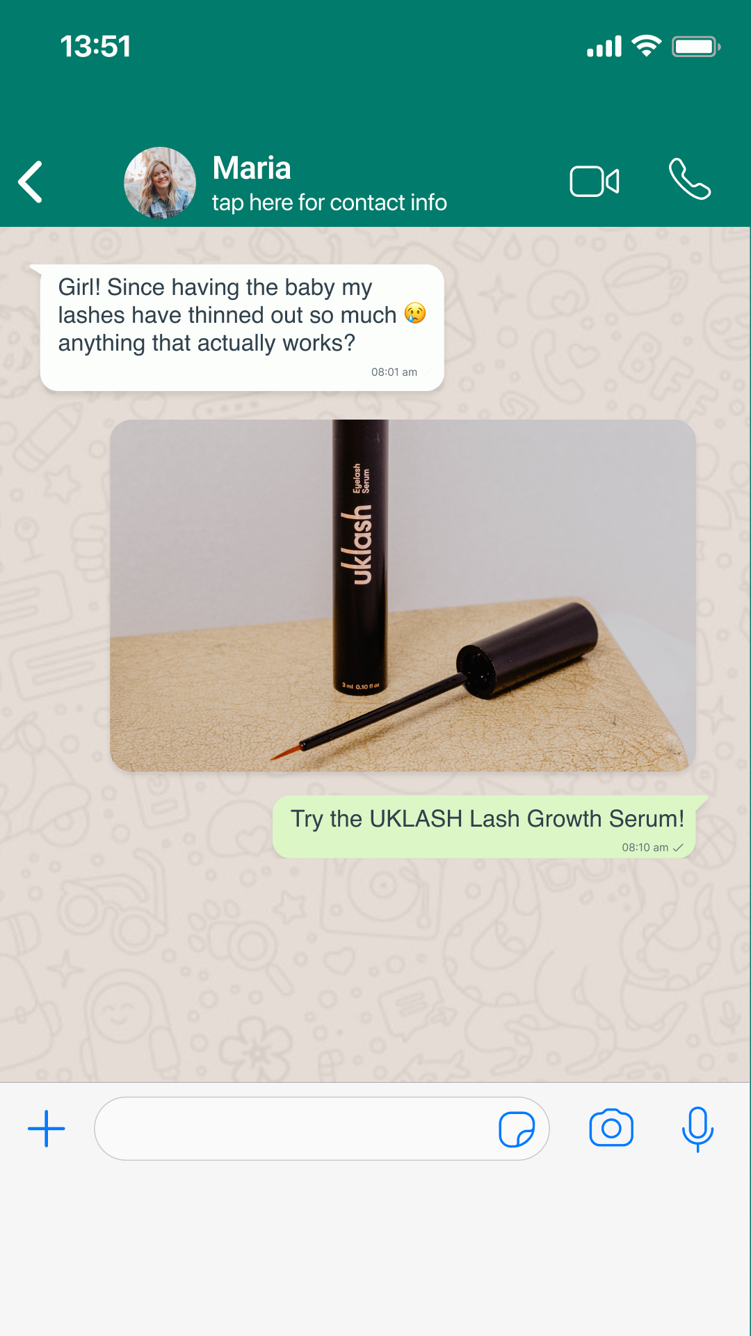 Uklash Facebook ad
