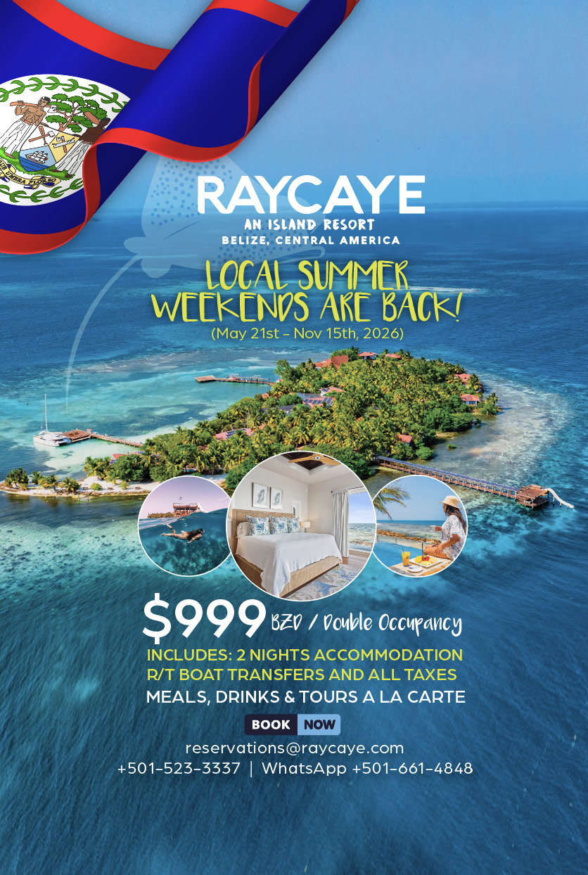 Ray Caye Island Resort Facebook ad: Get in Touch to Book