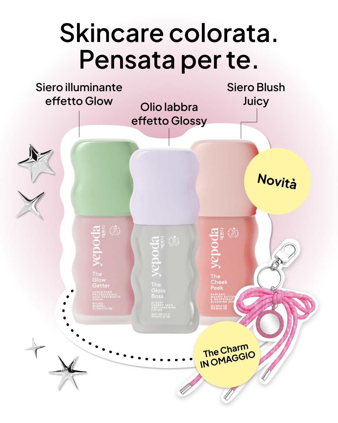 Yepoda.it Facebook ad: Nuovo Skincare colorata, pensata per te.