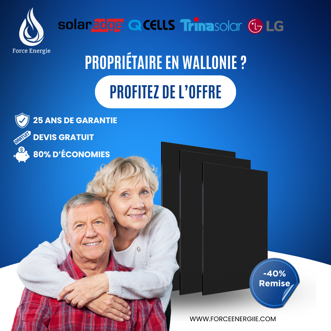 Force Énergie Facebook ad: 40% de remise sur votre projet solaire.