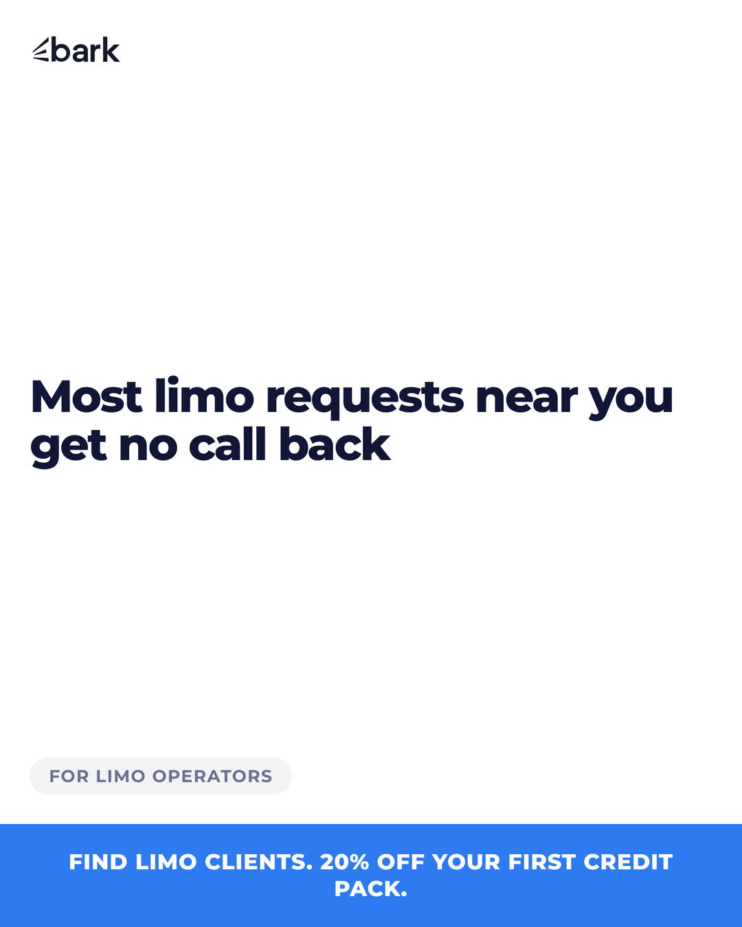 Bark.com Business Facebook ad: Limo requests near you every week