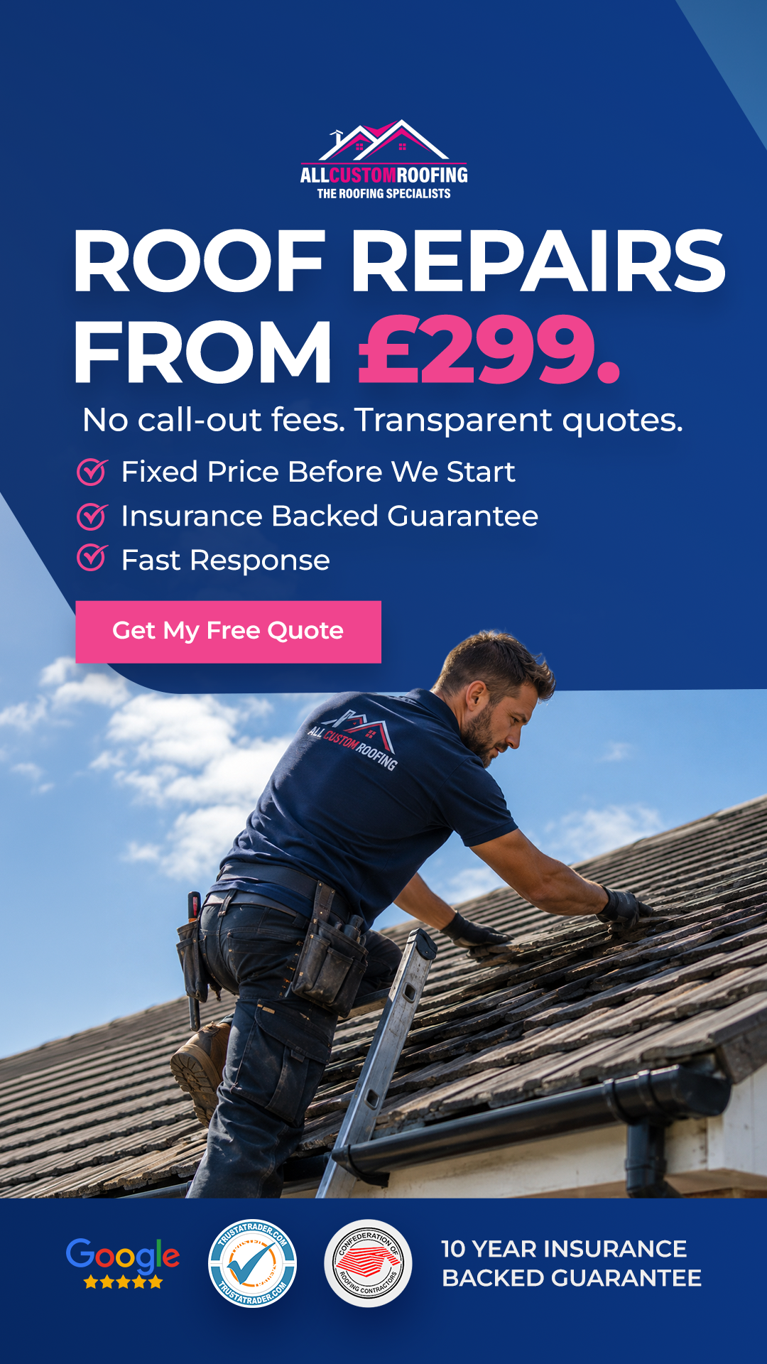 All Custom Roofing services Facebook ad