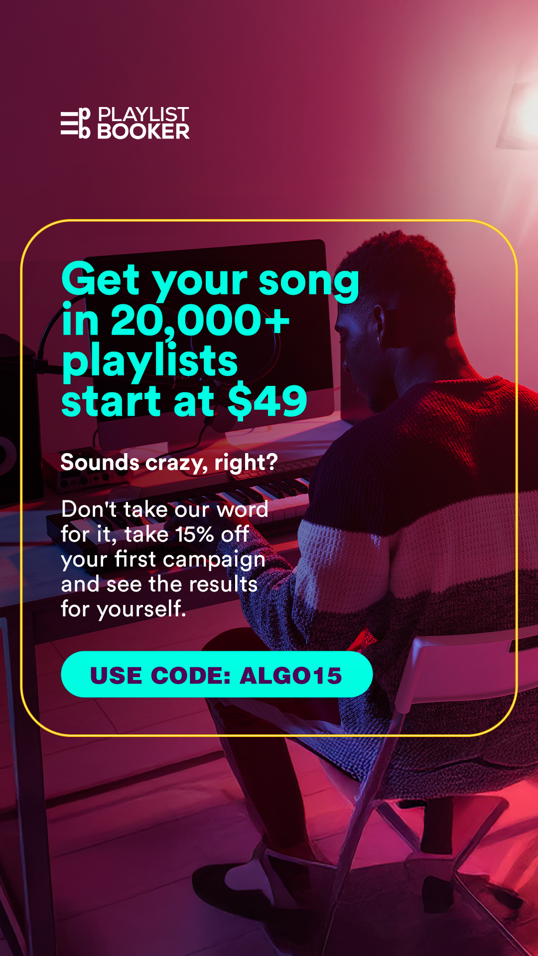 Playlist Booker Facebook ad