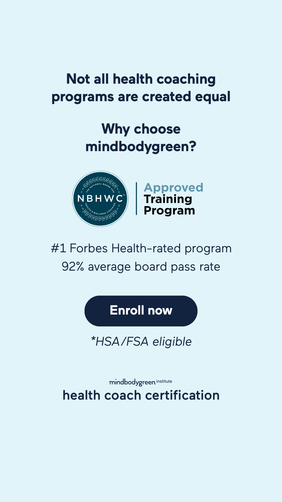 mindbodygreen Institute Facebook ad