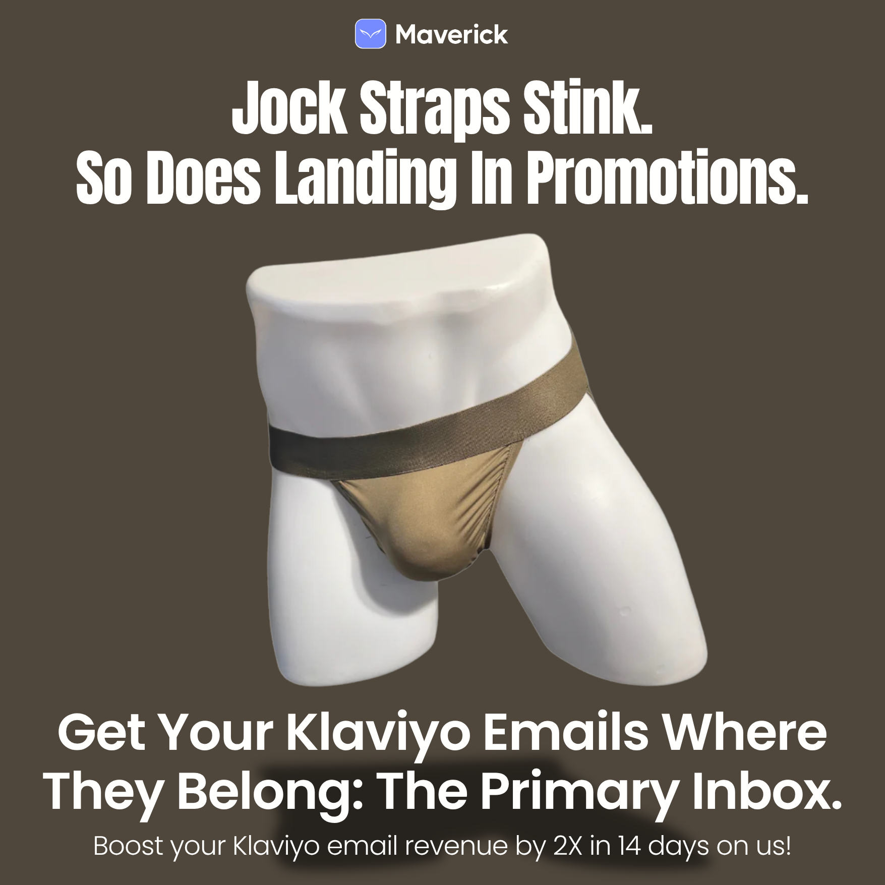Maverick - Ecommerce AI Personalization and Optimization Facebook ad: Land in Primary = 2X Revenue