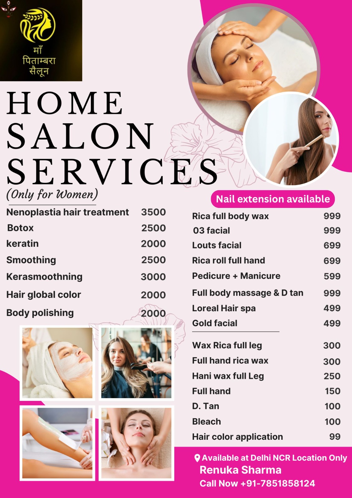 Pitambara Salon Facebook ad