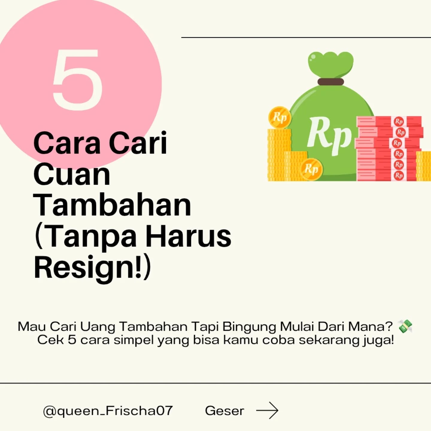 queen_frischa07 Facebook ad: Dulu aku pikir satu sumber penghasilan itu cukup.