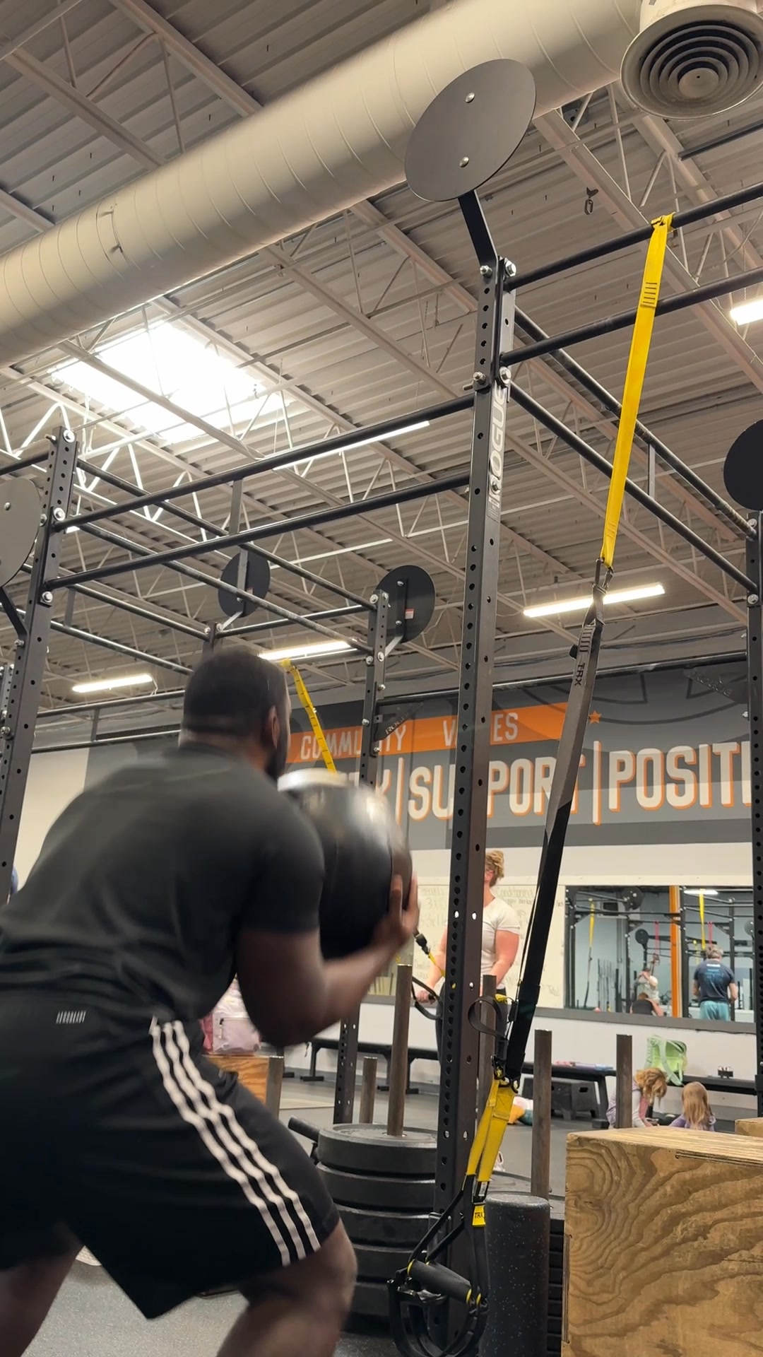 In Motion Fitness Facebook ad: Sleds. Slam balls.