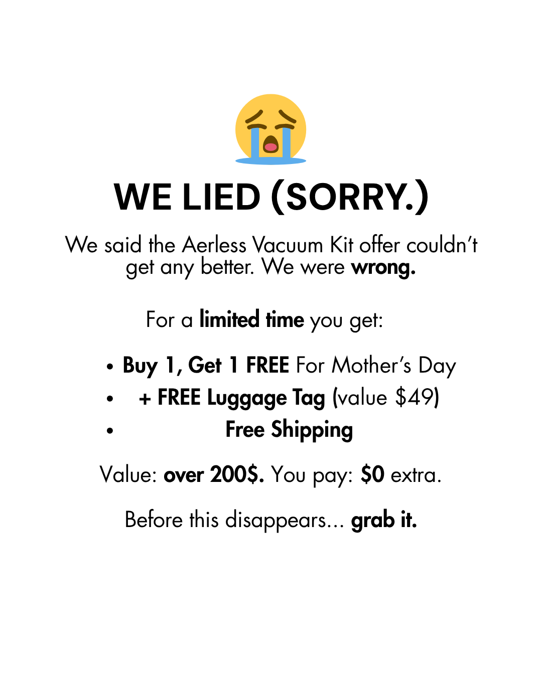 Aerless Facebook ad