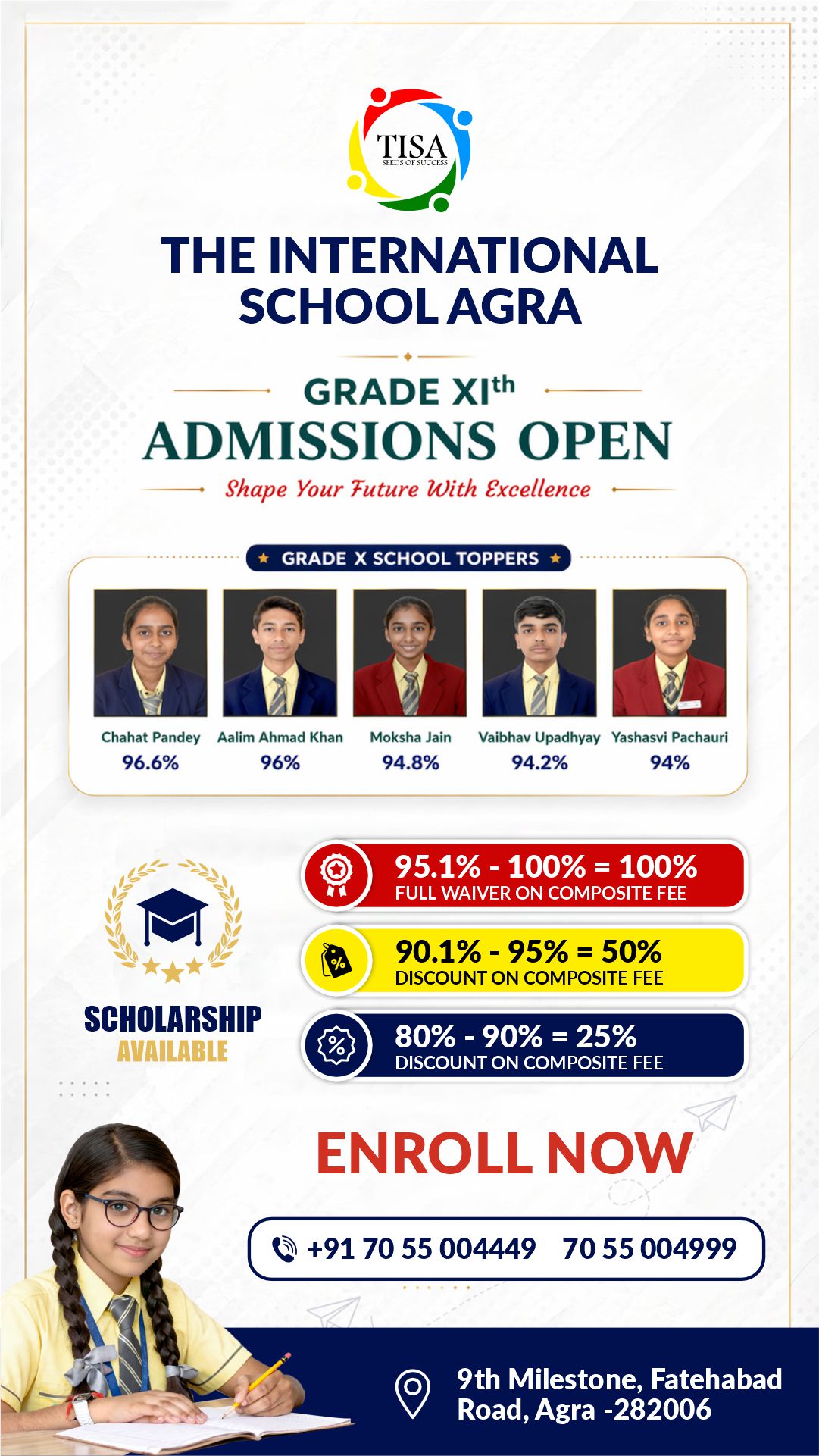 The International School Agra Facebook ad from May 5, 2026