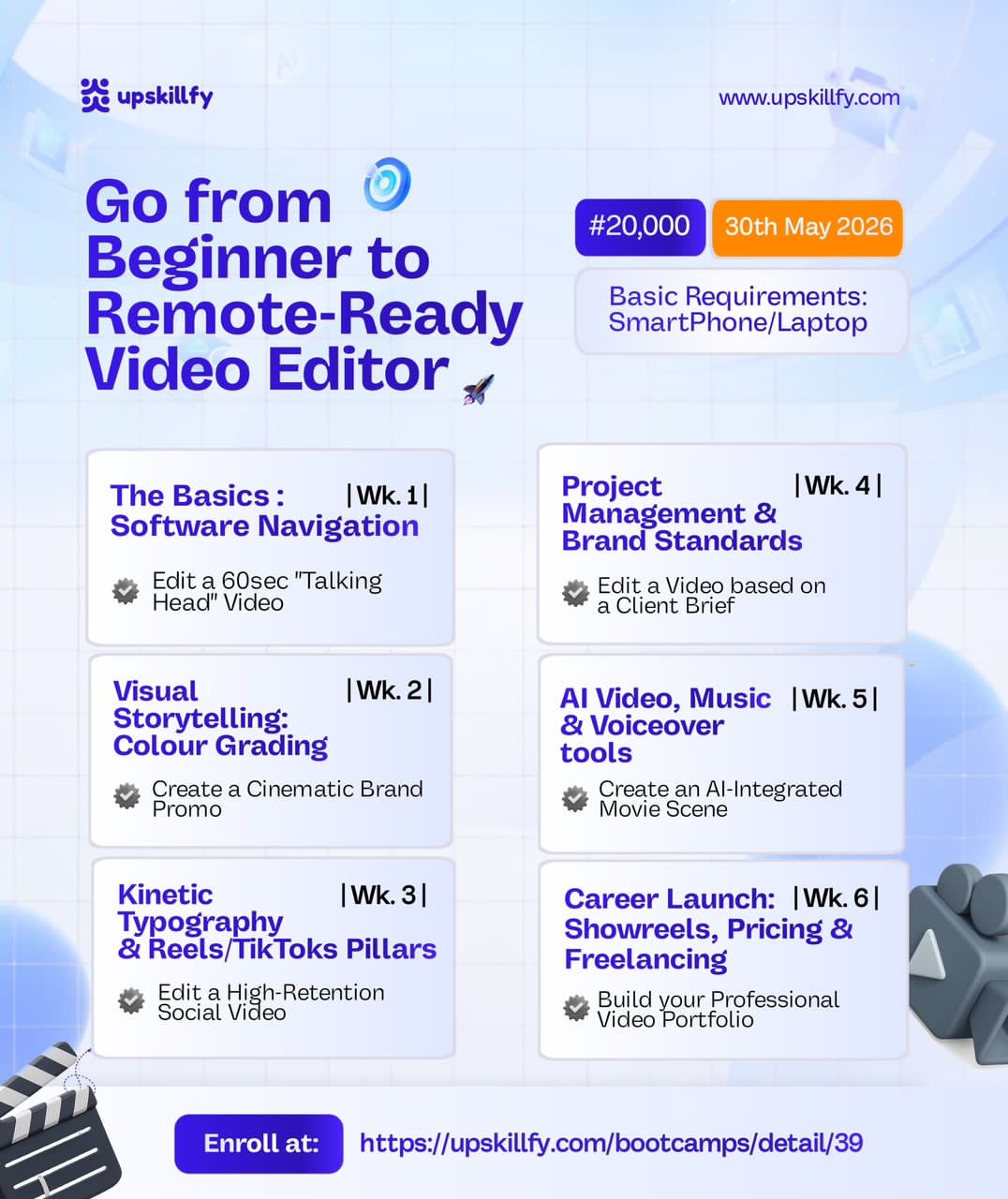 Upskillfy Facebook ad: Are you trying to learn a tech skill…